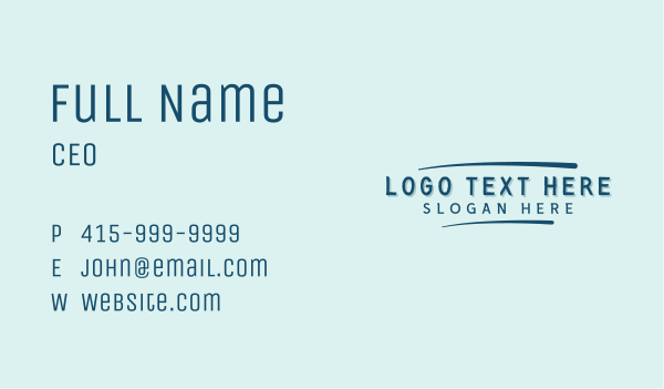 Handwriting Business Wordmark Business Card Design Image Preview