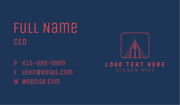 Red Bridge Landmark Business Card Design Image Preview