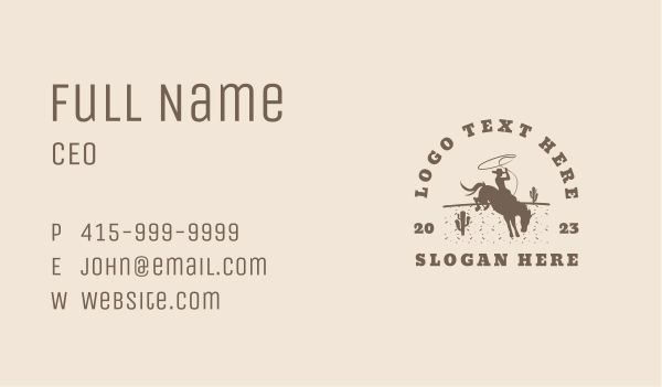 Cowboy Horse Western Business Card Design Image Preview