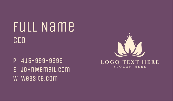 Elegant Lotus Spa Business Card Design Image Preview