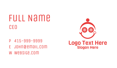 Red Mechanical Robot  Business Card Image Preview