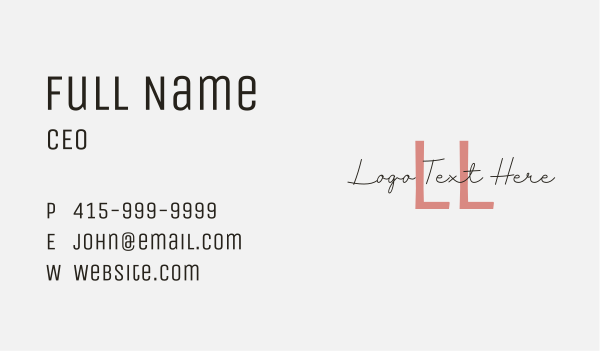 Feminine Script Lettermark Business Card Design Image Preview