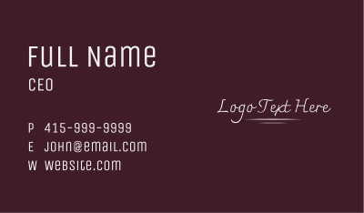 Classic Silver Wordmark Business Card Image Preview