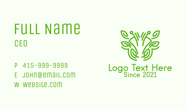 Green Cow Plant  Business Card Design Image Preview