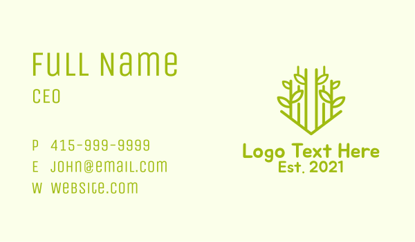 Green Bamboo Tree Business Card Design Image Preview