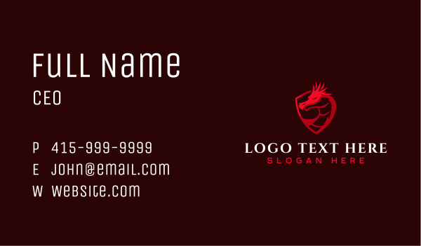 Dragon Beast Shield Business Card Design Image Preview