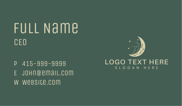 Lunar Moon Leaf Business Card Design Image Preview