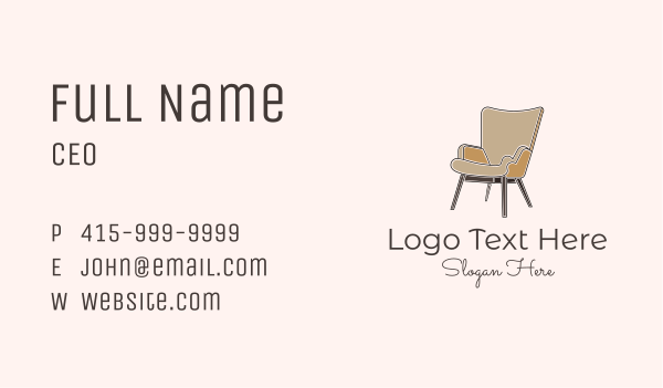 Brown Chair Furniture Business Card Design Image Preview