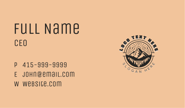 Outdoor Mountain Hiking Business Card Design Image Preview