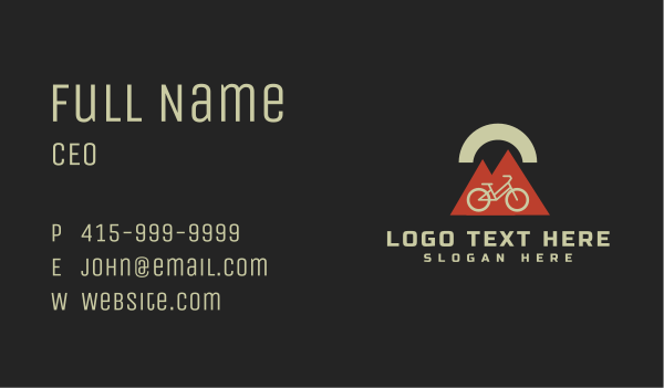 Geometric Mountain Bicycle Business Card Design Image Preview