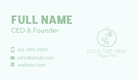 Green Flower Embroidery  Business Card Preview