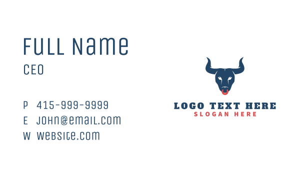 Wild Angry Bull Business Card Design Image Preview