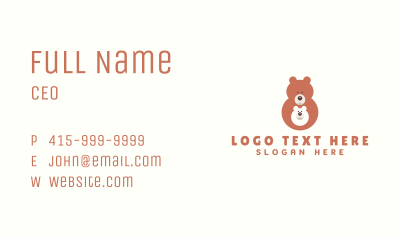 Cute Bear & Cub Business Card Image Preview