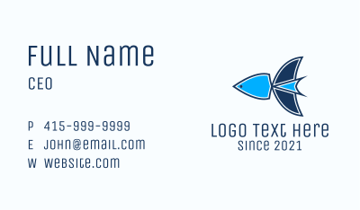 Blue Geometric Fish  Business Card Image Preview