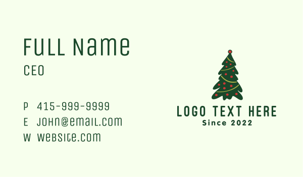 Decorative Pine Tree Business Card Design Image Preview