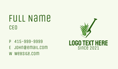 Lawn Grass Shovel  Business Card Image Preview