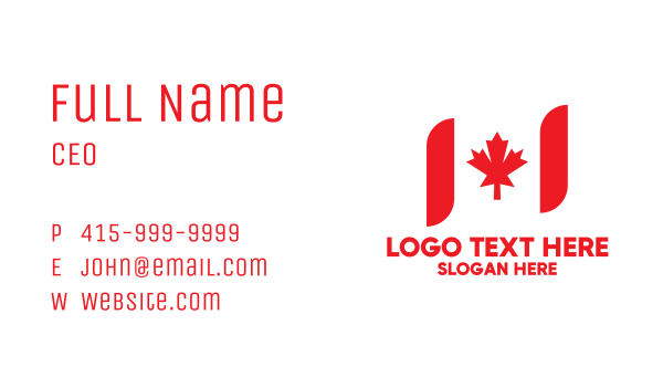 Minimal Canadian Flag  Business Card Design Image Preview
