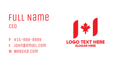 Minimal Canadian Flag  Business Card Image Preview