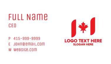 Minimal Canadian Flag  Business Card