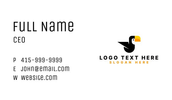 Toucan Avian Bird Business Card Design Image Preview