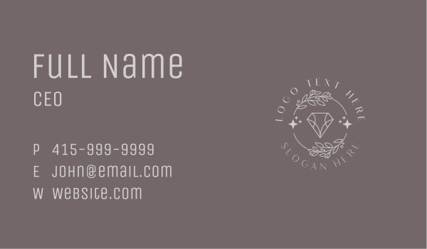 Crystal Diamond Jewelry Business Card Design Image Preview