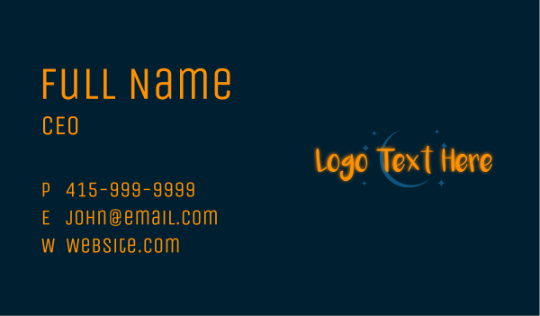 Luna Neon Wordmark Business Card Design Image Preview