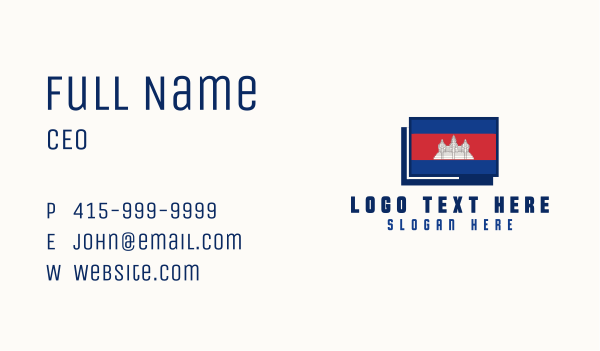 Cambodia Country Flag Business Card Design Image Preview