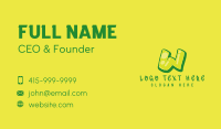 Green & Yellow Graffiti Letter W Business Card Design