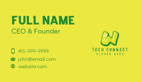 Green & Yellow Graffiti Letter W Business Card Image Preview