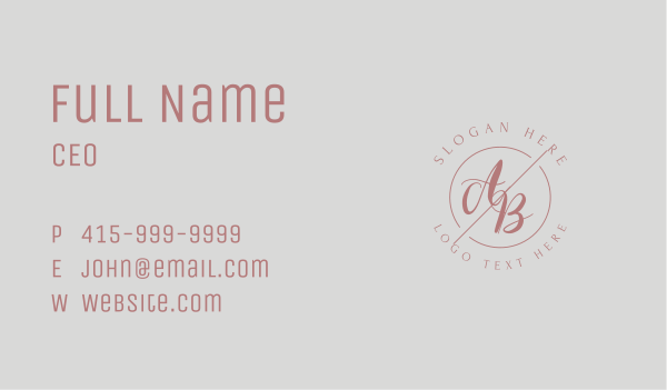 Makeup Style Monogram Business Card Design Image Preview