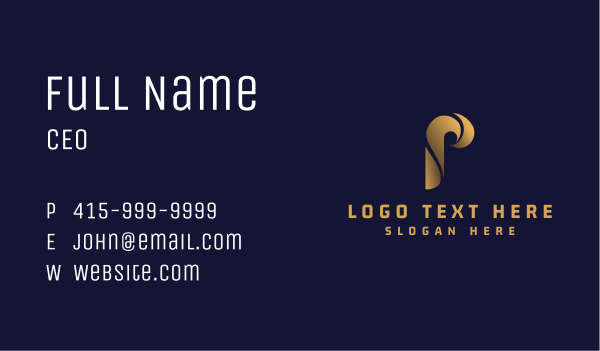 Generic Gradient Letter P Business Card Design Image Preview