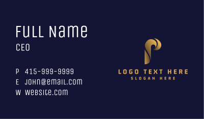 Generic Gradient Letter P Business Card Image Preview