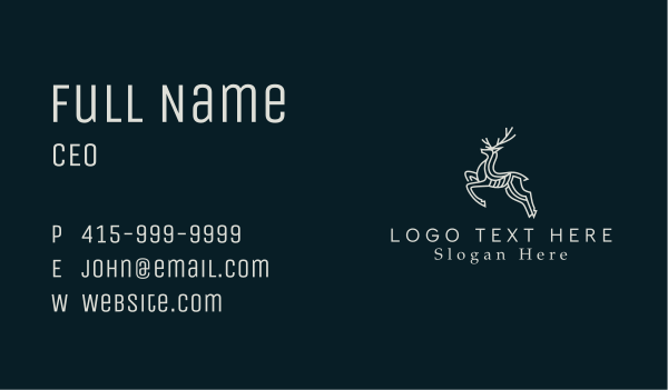 Luxe Deer Animal Business Card Design Image Preview