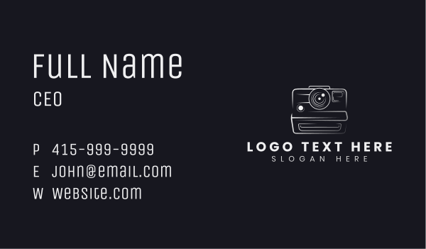 Film Camera Photography Business Card Design Image Preview