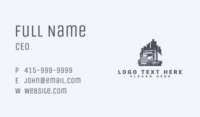 City Logistics Cargo Truck Business Card Image Preview
