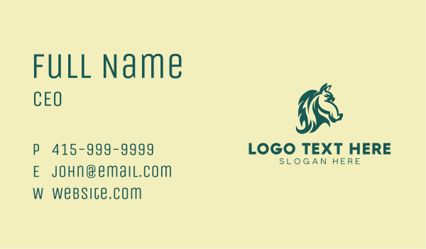 Equestrian Horse Head  Business Card Design Image Preview