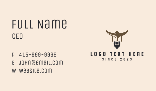 Bull Warrior Mascot Business Card Design Image Preview