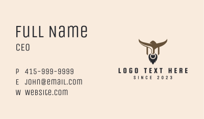 Bull Warrior Mascot Business Card Image Preview