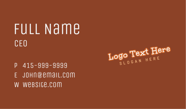 Crafty Outlined Wordmark Business Card Design Image Preview