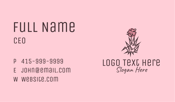 Wildflower Line Art  Business Card Design Image Preview