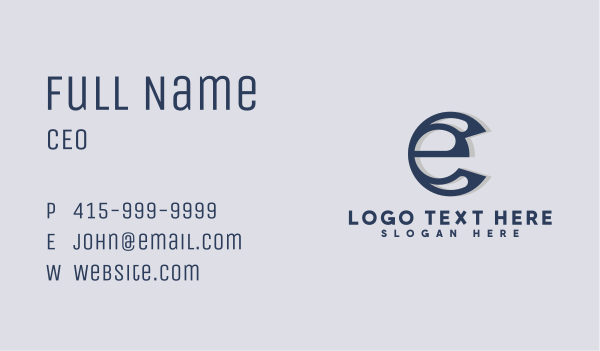 Corporate Business Letter C & E Business Card Design Image Preview