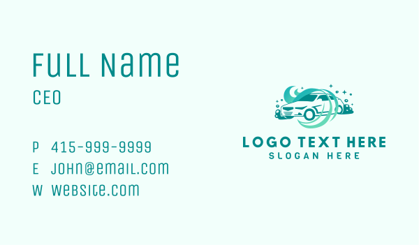 Green Car Wash Business Card Design Image Preview