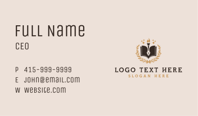 Book Torch Pen Business Card Image Preview