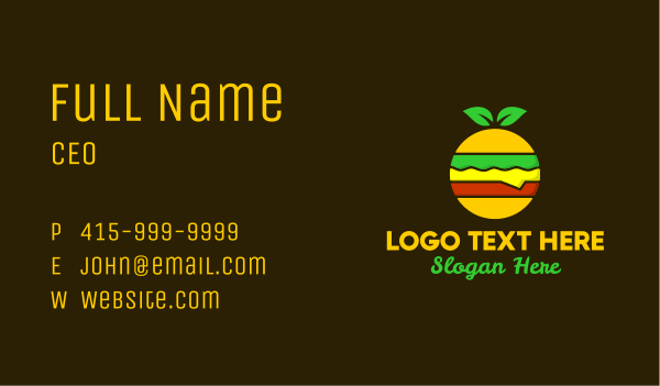 Colorful Organic Hamburger Business Card Design Image Preview