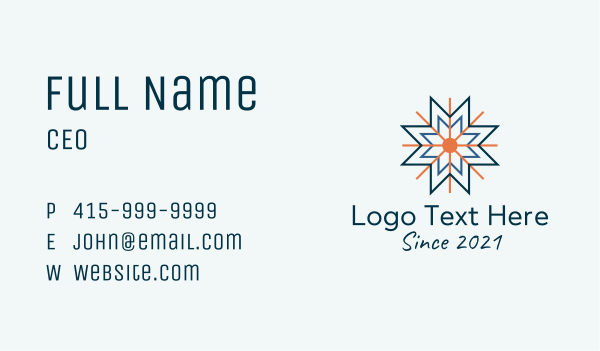 Snowflake Cooling Ventilation Business Card Design Image Preview