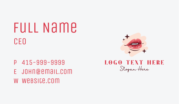 Sexy Lips Cosmetics Business Card Design Image Preview