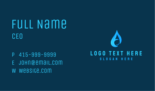 Water Droplet Letter A Business Card Design Image Preview