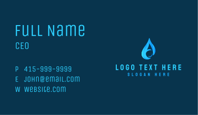 Water Droplet Letter A Business Card Image Preview