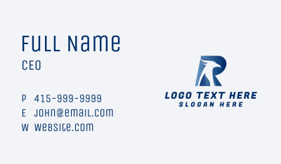 Gradient Falcon Letter R Business Card Image Preview