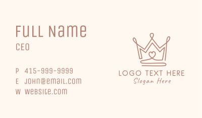Elegant Heart Crown Business Card Image Preview